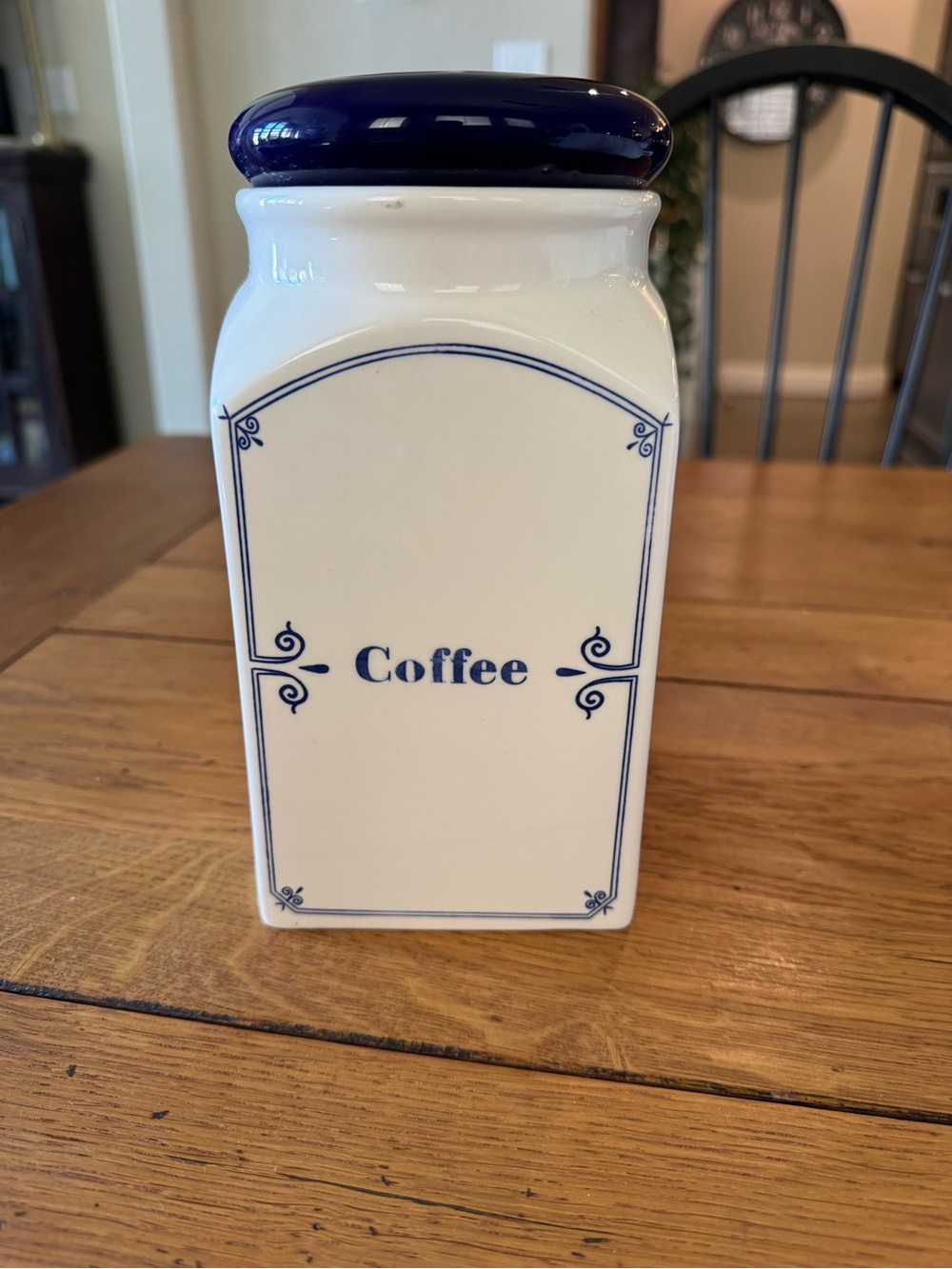 Dutch Porcelain Coffee Container - Blue & White